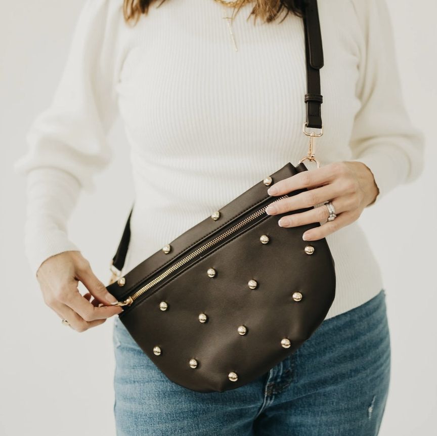 Chic Gold Studded Westlyn Bum Bag