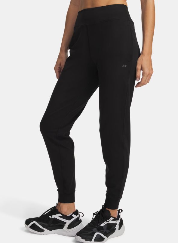 UA Motion Women's Joggers, Color: Ultimate Black/Castlerock, Size: Medium Tall