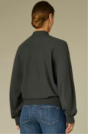 Dolman Sleeve Zip Front Sweater Cardigan