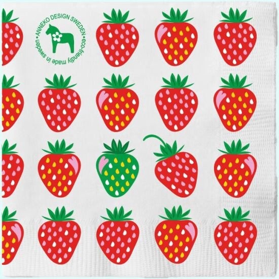Napkin L, strawberry 2