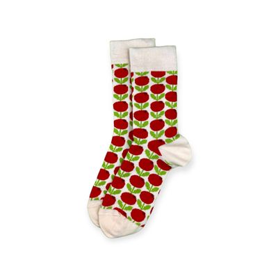 Socks lingonberry white M