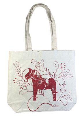 Canvas bag, red Dalahorse