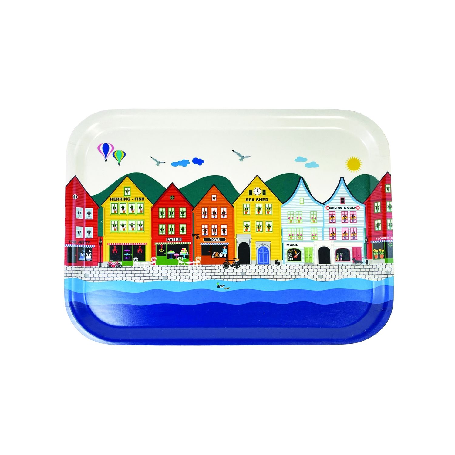 Tray, Colorful Houses, 8 x 11