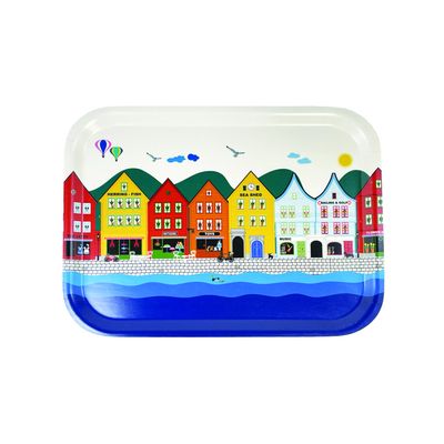 Tray, Colorful Houses, 8 x 11