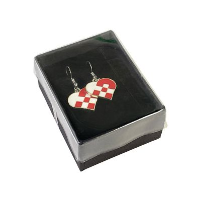 Earrings, woven heart