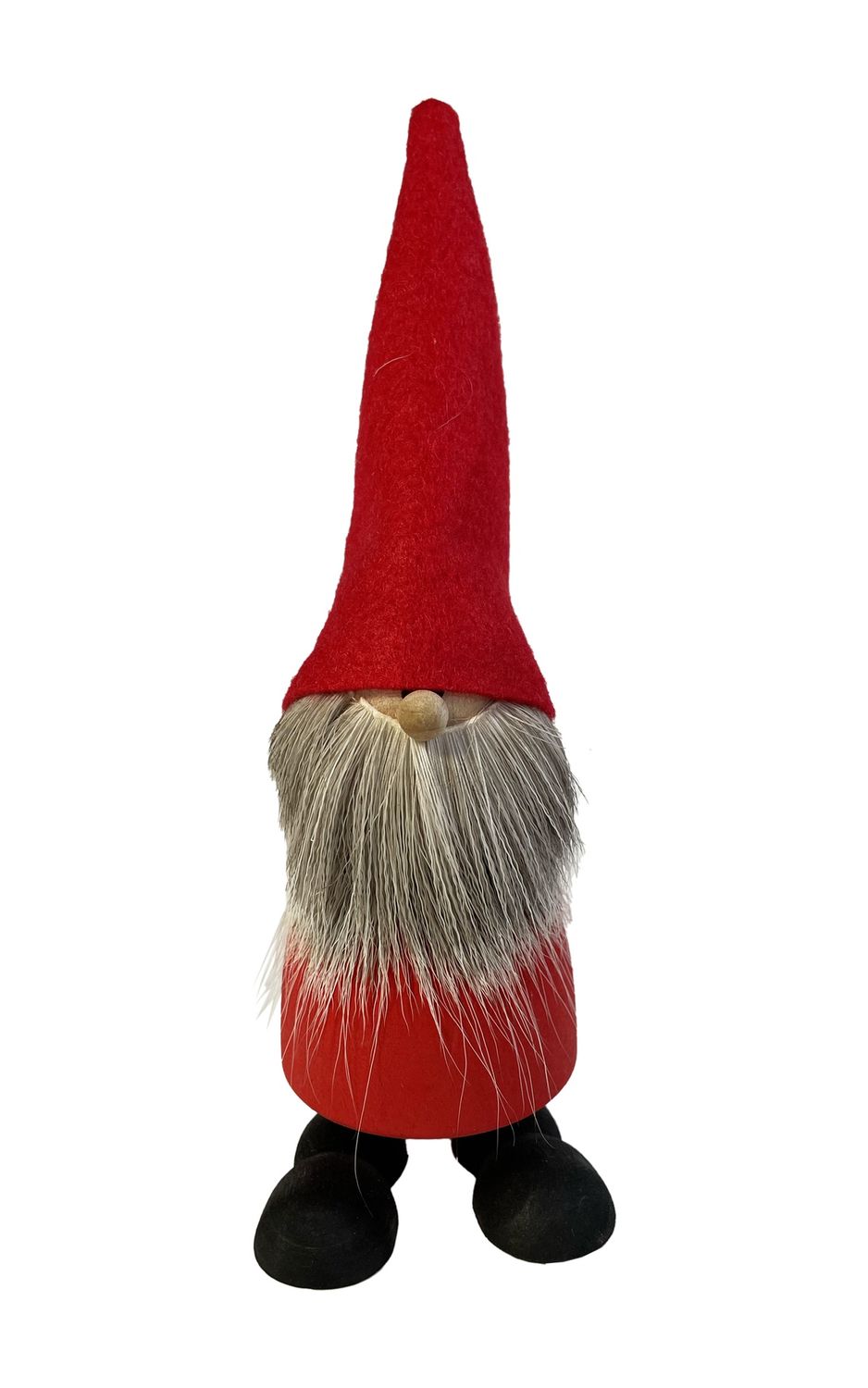 Tomte w/Rein Brd, Cone Hat, Red