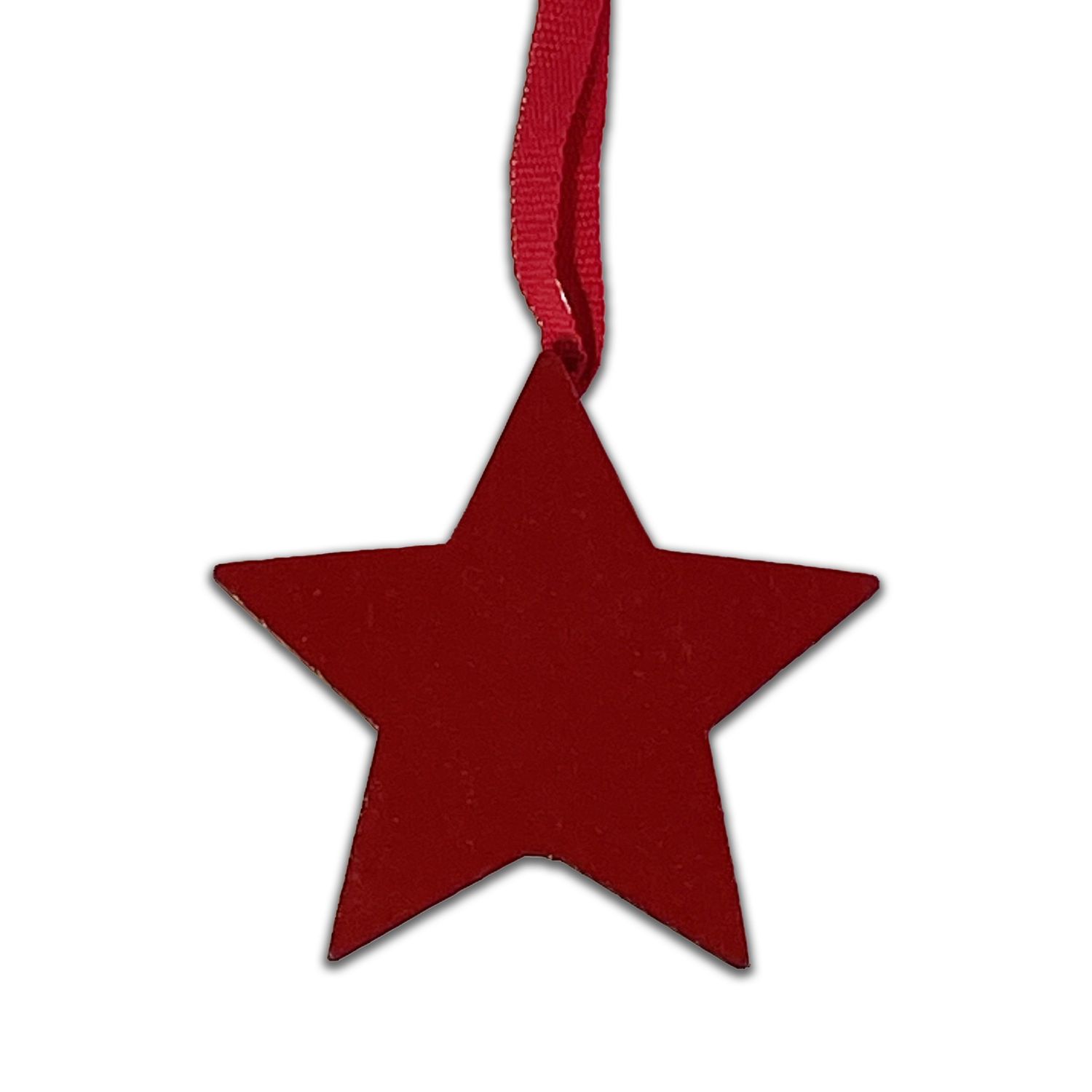 Star, Wood Ornament, Red