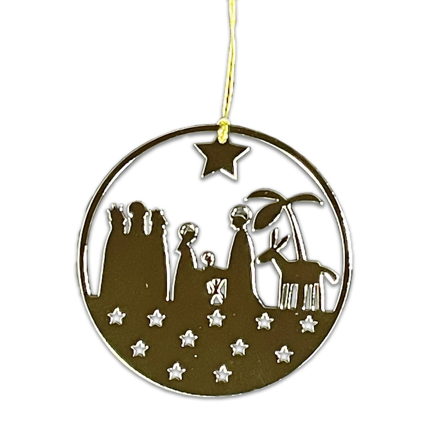 Nativity Metal Ornament gold