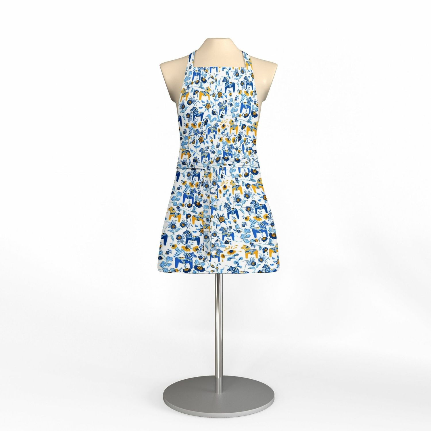 Apron, Dala blue/yellow S