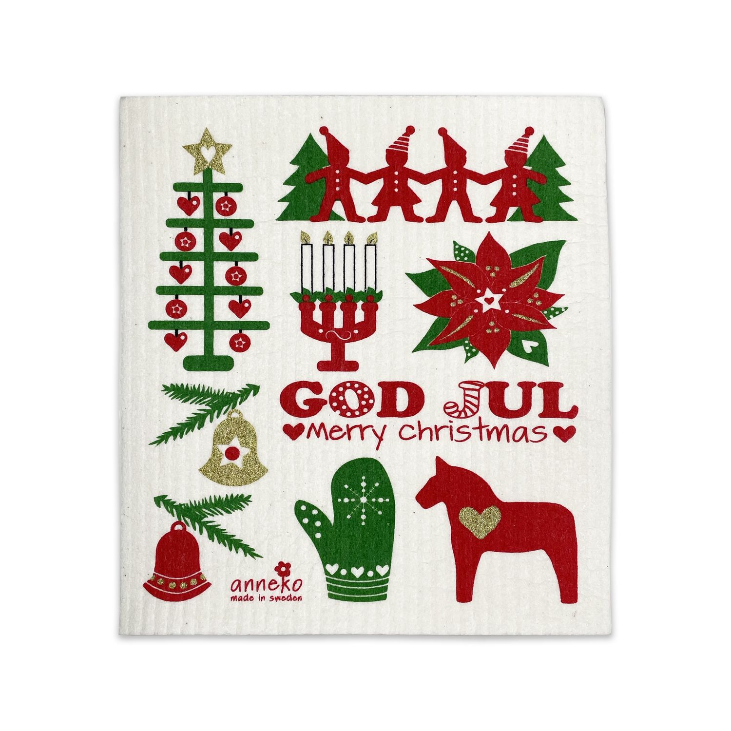 Dishcloth, God Jul/Merry Christmas