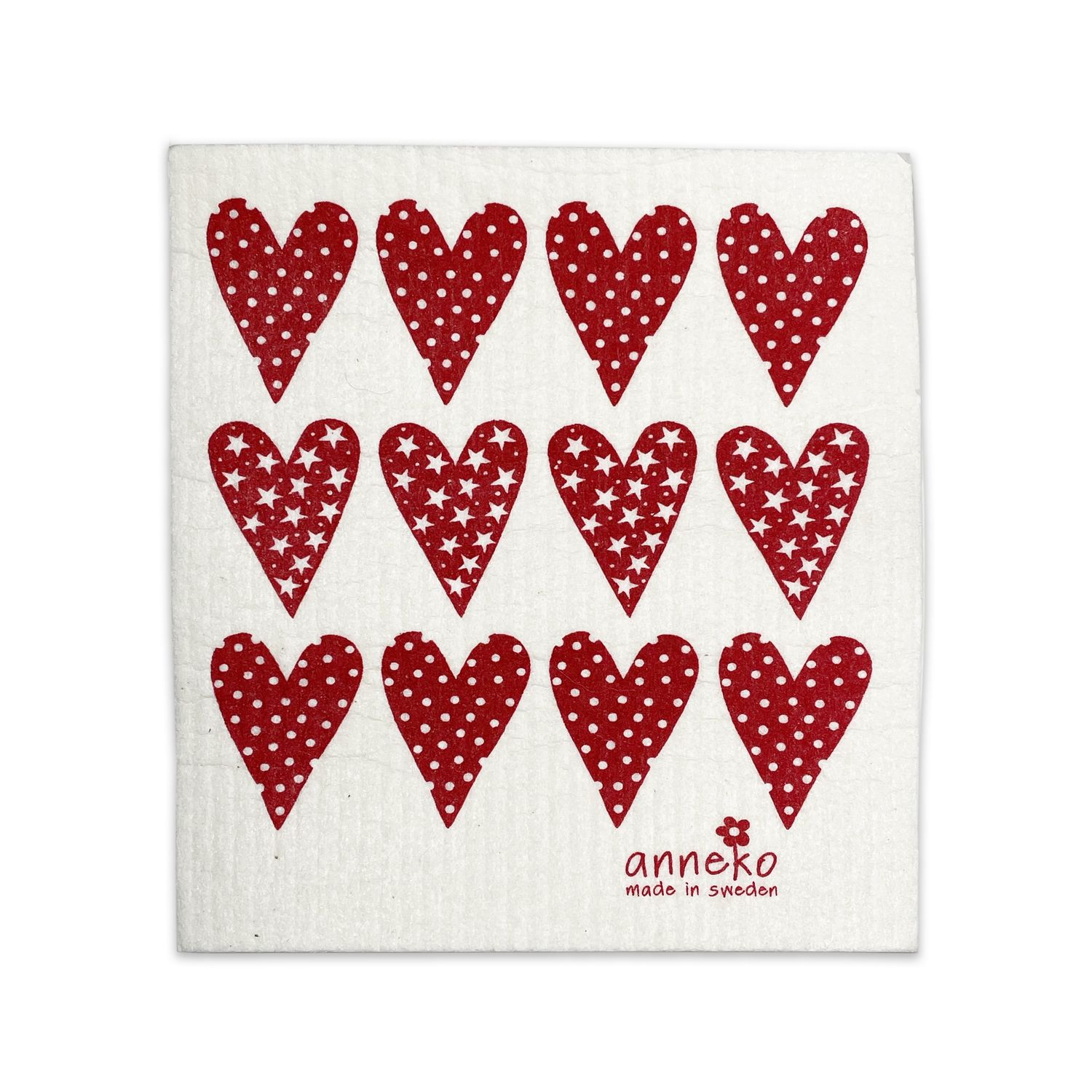 Dishcloth, Red Hearts