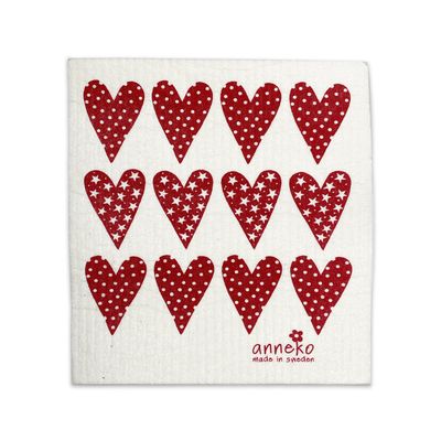 Dishcloth, Red Hearts