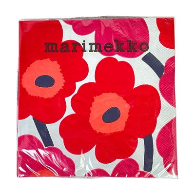 Napkin, L, Unikko red