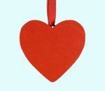 Heart, Wood Ornament, Red