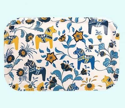 Tray 8x13, Dala/Kurbits blue/yellow