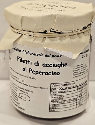 Filetti di acciughe al Peperoncino gr. 212 n. 5 barattoli .