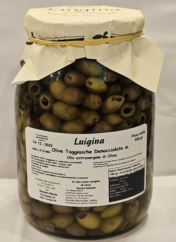 Olive Taggiasche denocciolate in Olio EVO  GR. 950