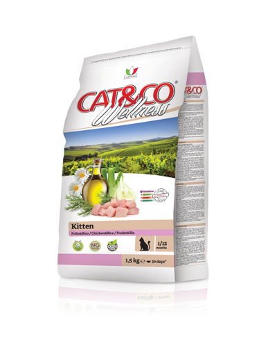 CAT&amp;CO WELNESS KITTEN pollo&amp;riso 1,5kg