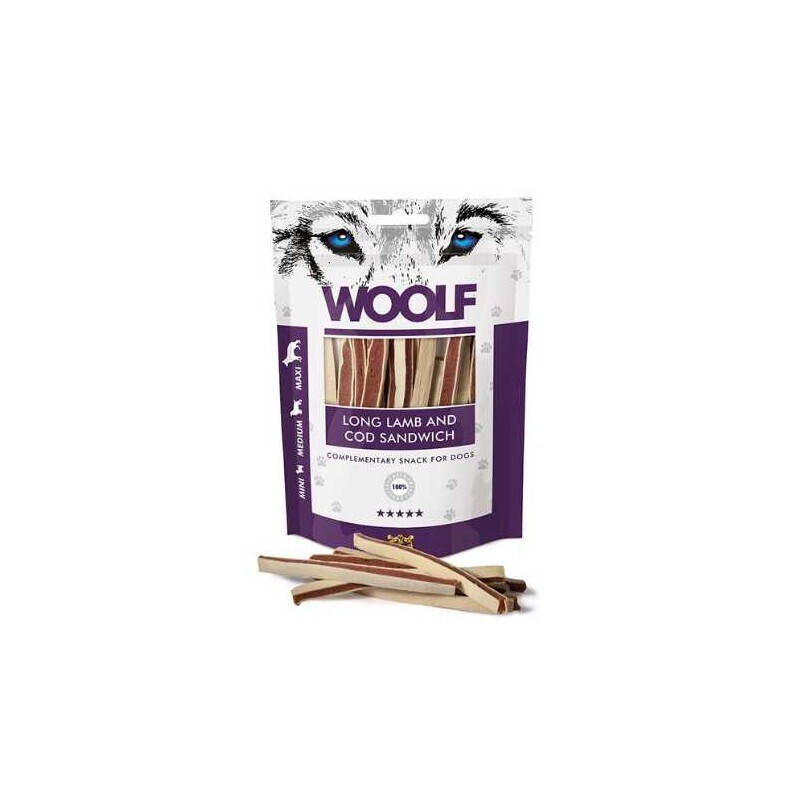 WOOLF snack long agnello e merluzzo 100gm
