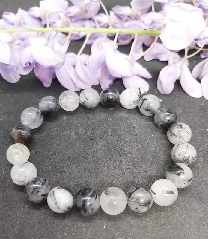 10mm Black Rutilated Quartz Bracelet