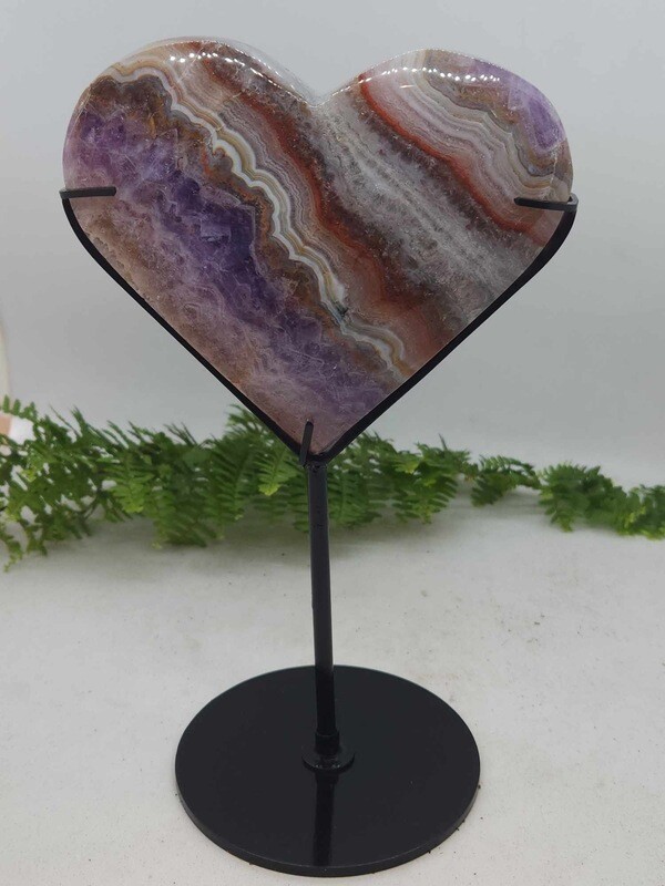 Agate with Amethyst Heart