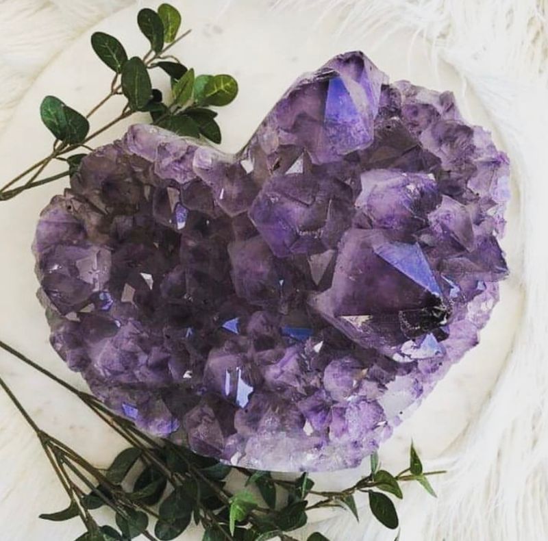 Huge A1 Raw Amethyst Heart