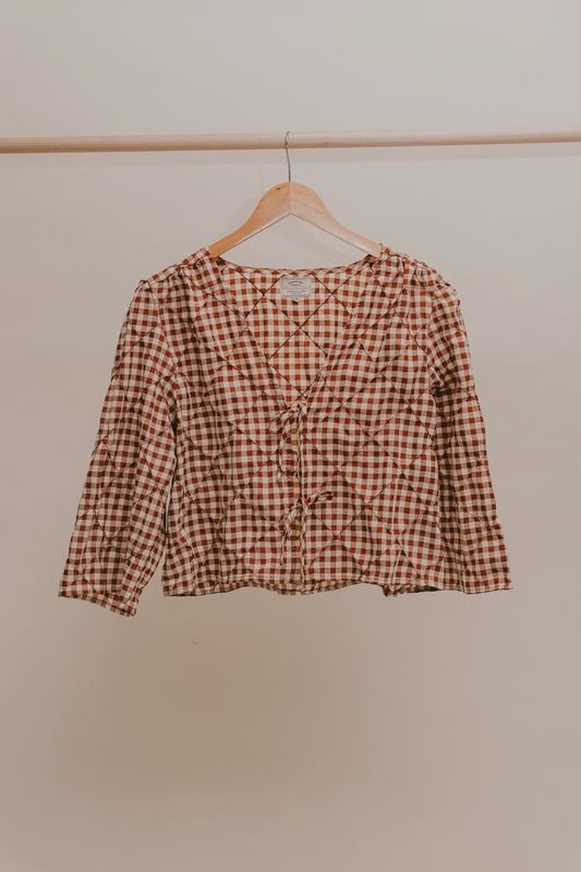 Poppy Red Checkered Blouse