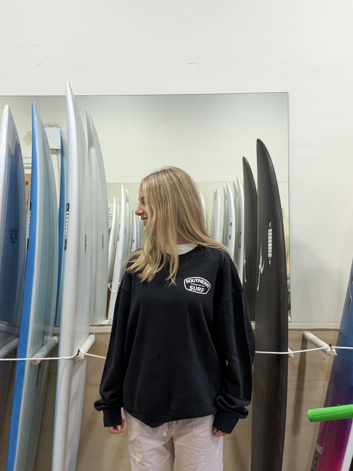 Southern Surf/Brixton Baseline Crew, Colour: Black, Size: M