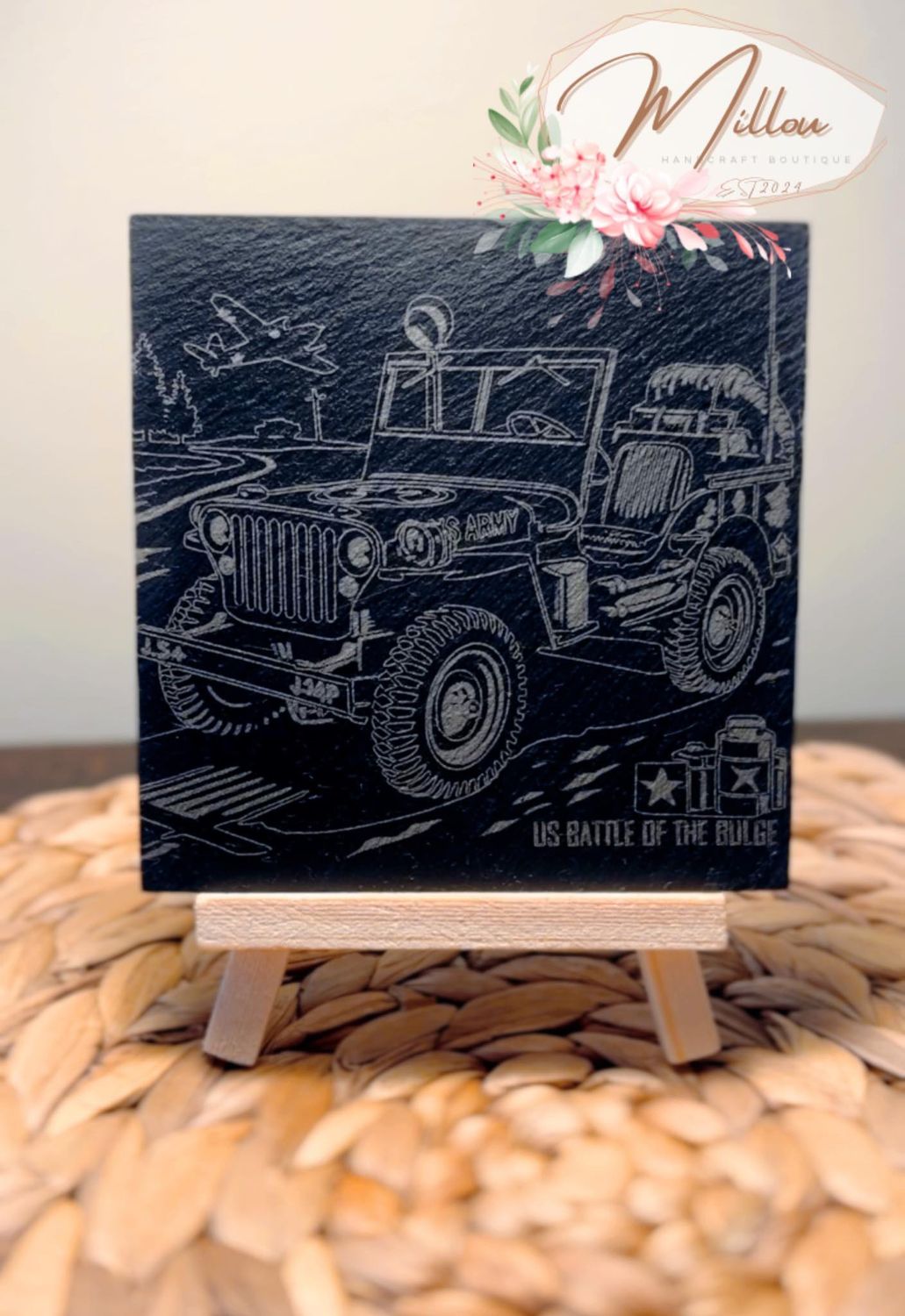 Sous-verre WILLYS BATTLE OF THE BULGE 10x10CM