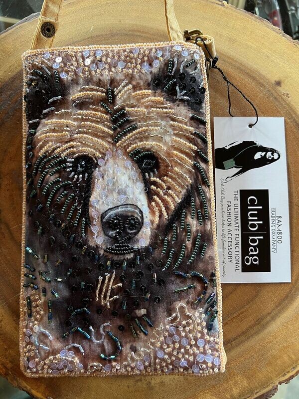 Grizzly Bear Beaded Club Bag