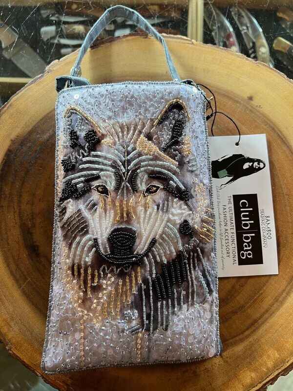Wolf Beaded Club Bag
