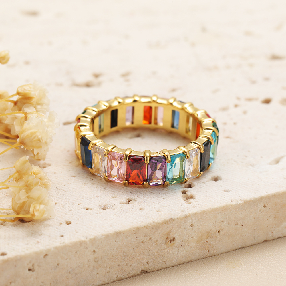 Diamond-studded Ring Jewelry with there own ability&#39;s .Luxury Minority Colorful Crystals Rings help in you life path