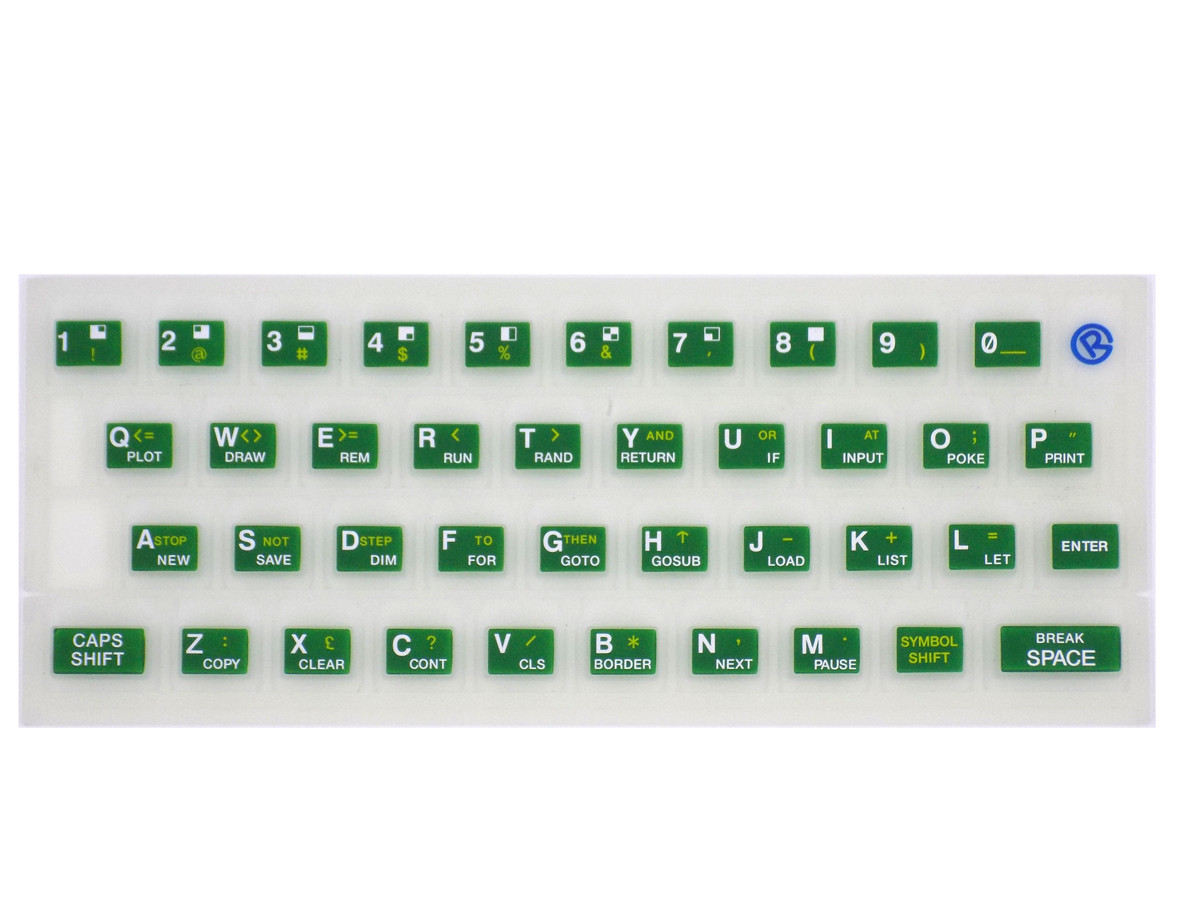 Phosphorescent Zx Spectrum 16k / 48k keyboard mat