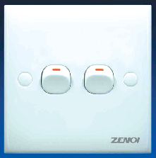 ZENOI NORMAL SWITCH TWO GANG - ONE WAY