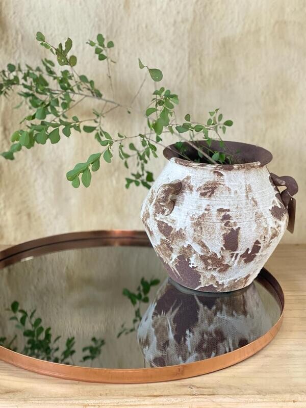 Tray Copper With Glass Insert