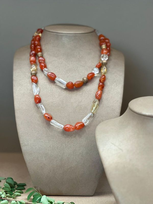 Carnelian Clear Quartz Citrine &amp; Verme