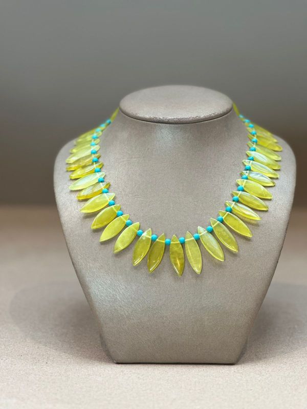 Necklace SerpentineHowlitLapis Charm