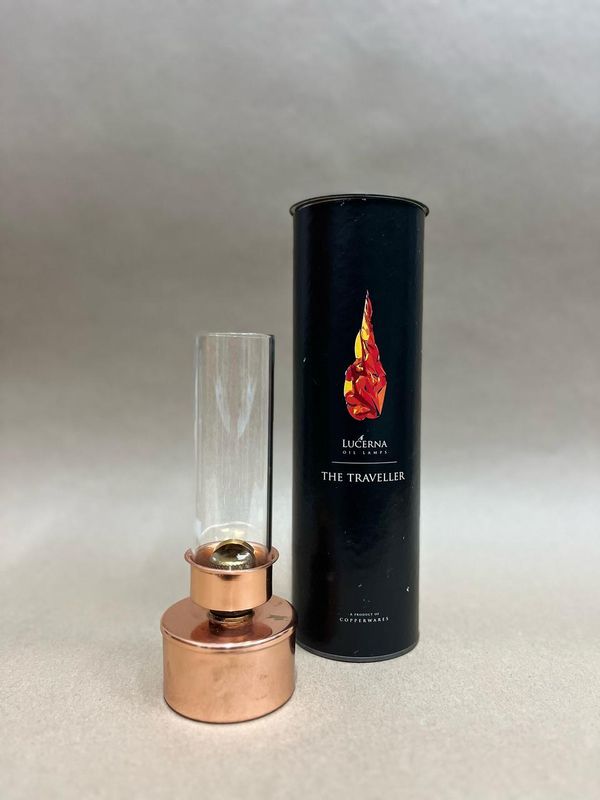 Lamp travel copper/brass with funnel