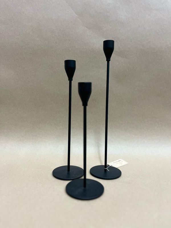 Holder Candle 3pc Set Black