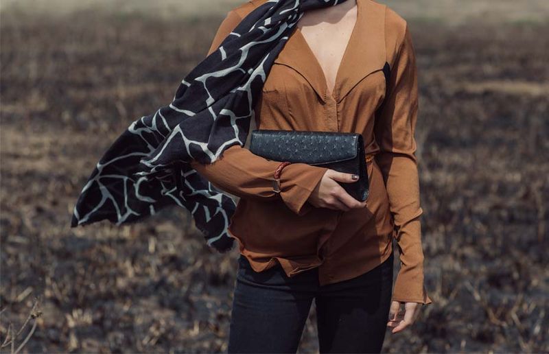 Clutch Ostrich Skin