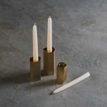 Brass Candle Stand Hexagonal