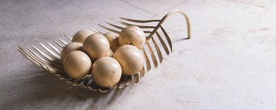 Bowl Royal Palm d�cor matt brass