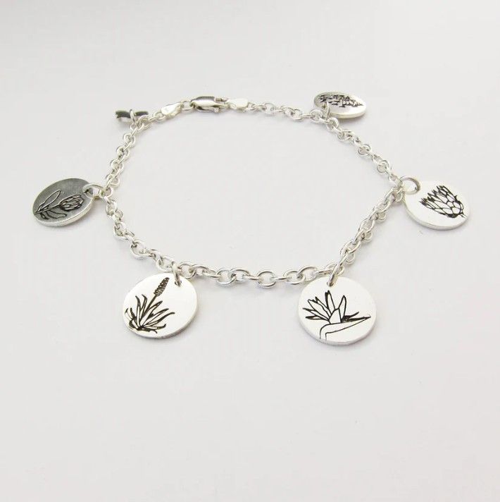 Solid Sterling Silver Charm Bracelet