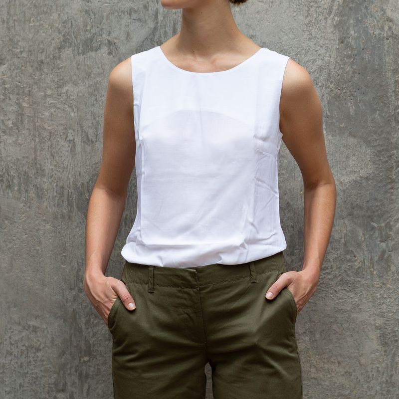 Vest Ladies with Button Back L/Grey XS