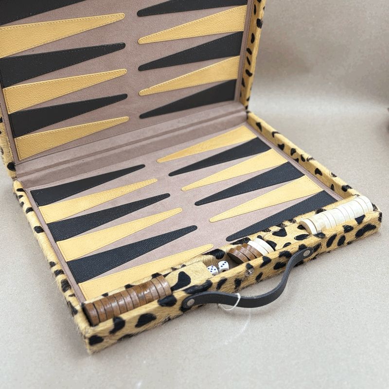 Backgammon Board Leopard Print