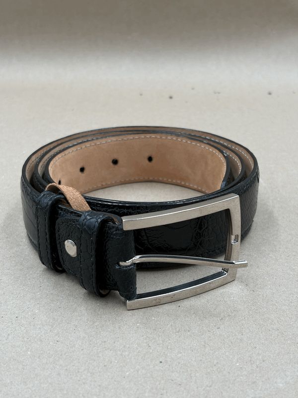 Belt Ostrich Leg Black