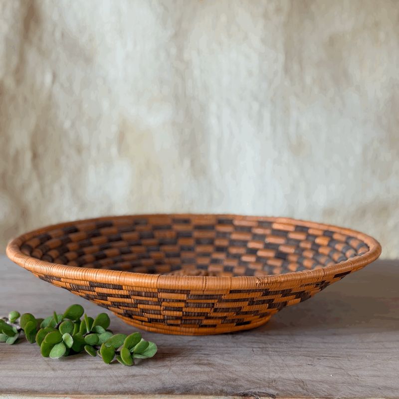 Basket Ilalla Round Brn Nat Org Small