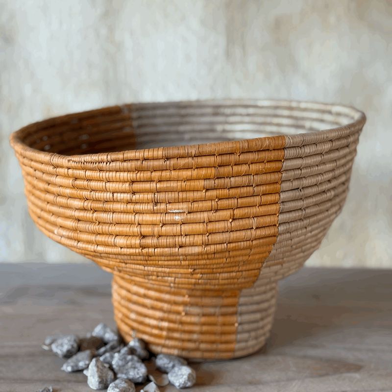 Basket Pedestal Ilala Palm Org Natural
