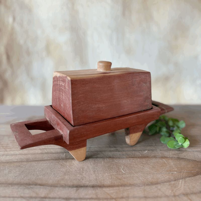 Dish Butter Wood Carved