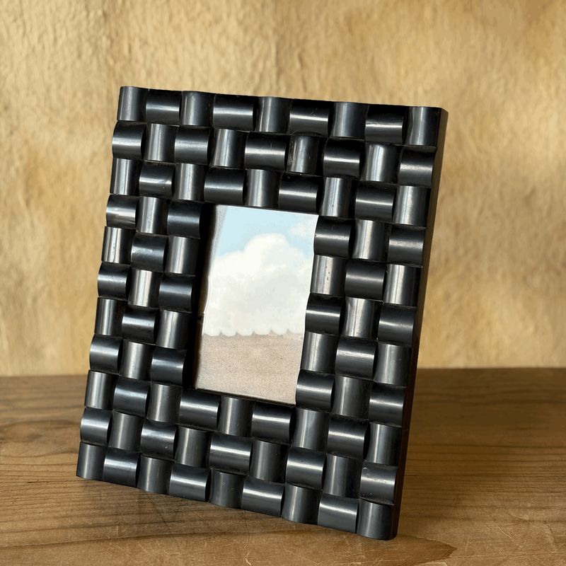 Photo Frame with Black Mosaic Bone